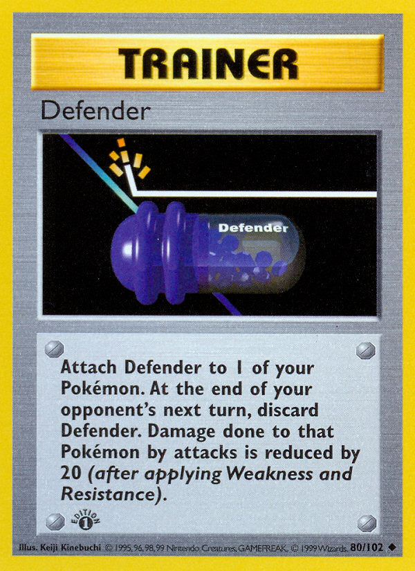 Defender (80/102) (Shadowless) [Base Set 1st Edition] | Exor Games Dartmouth