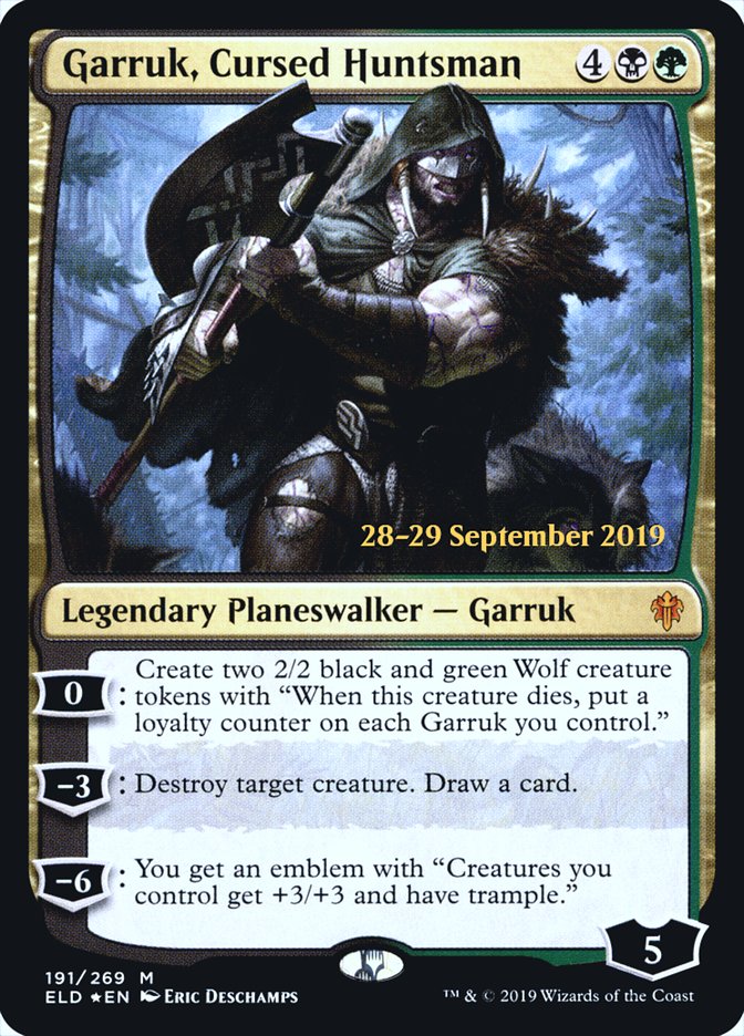 Garruk, Cursed Huntsman  [Throne of Eldraine Prerelease Promos] | Exor Games Dartmouth