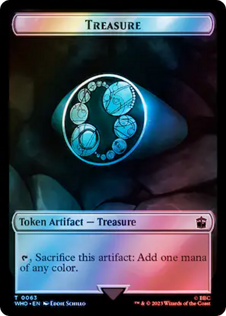 Alien Angel // Treasure (0063) Double-Sided Token (Surge Foil) [Doctor Who Tokens] | Exor Games Dartmouth