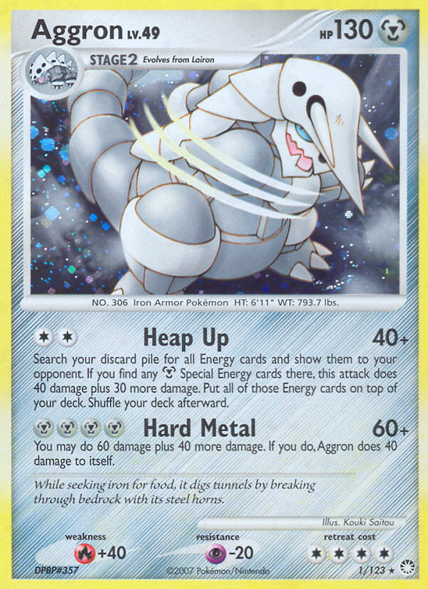 Aggron (1/123) [Diamond & Pearl: Mysterious Treasures] | Exor Games Dartmouth