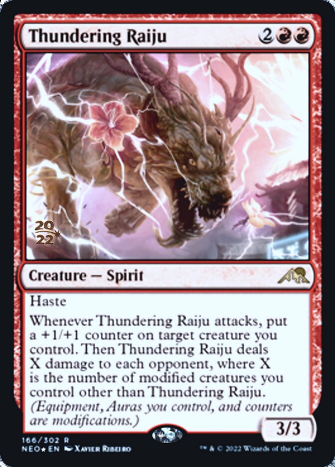 Thundering Raiju [Kamigawa: Neon Dynasty Prerelease Promos] | Exor Games Dartmouth