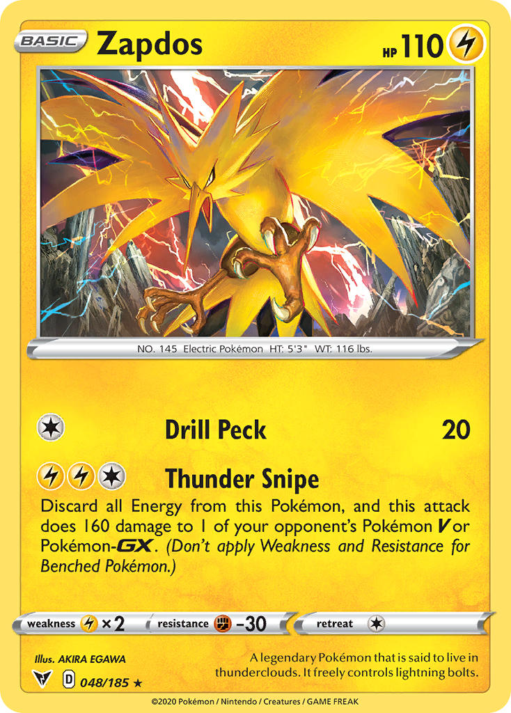 Zapdos (048/185) [Sword & Shield: Vivid Voltage] | Exor Games Dartmouth