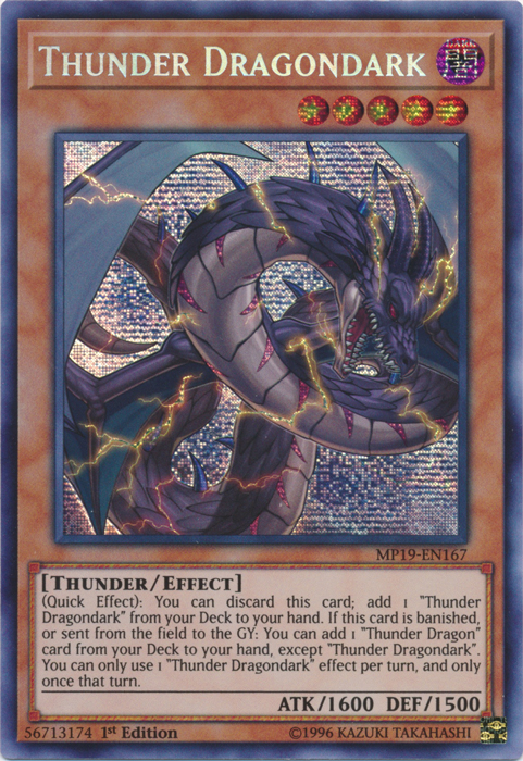 Thunder Dragondark [MP19-EN167] Prismatic Secret Rare | Exor Games Dartmouth