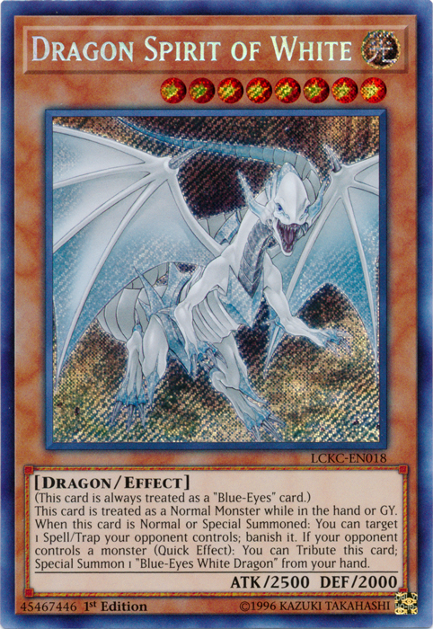 Dragon Spirit of White [LCKC-EN018] Secret Rare | Exor Games Dartmouth