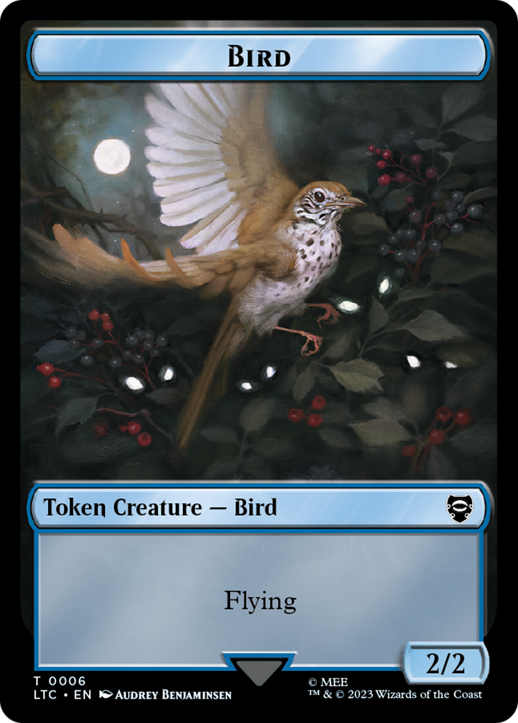 Elf Warrior // Bird Double Sided Token [The Lord of the Rings: Tales of Middle-Earth Commander Tokens] | Exor Games Dartmouth