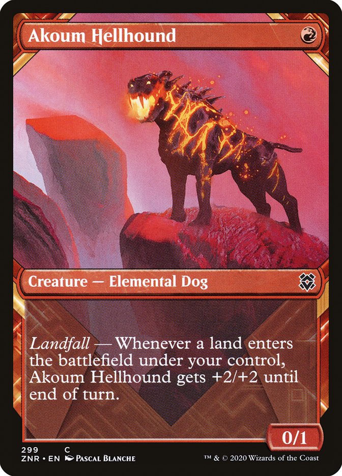 Akoum Hellhound (Showcase) [Zendikar Rising] | Exor Games Dartmouth