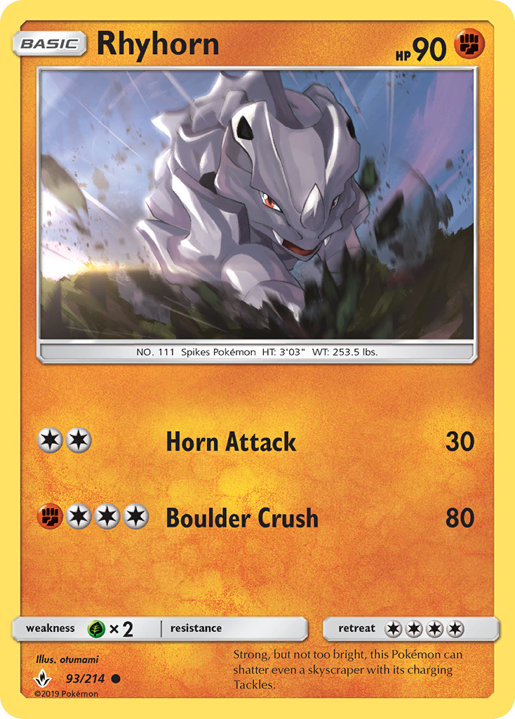 Rhyhorn (93/214) [Sun & Moon: Unbroken Bonds] | Exor Games Dartmouth