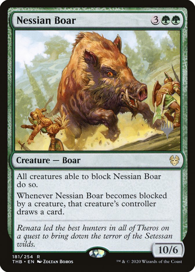 Nessian Boar (Promo Pack) [Theros Beyond Death Promos] | Exor Games Dartmouth