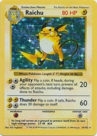 Raichu (14/102) [Base Set Shadowless Unlimited] | Exor Games Dartmouth