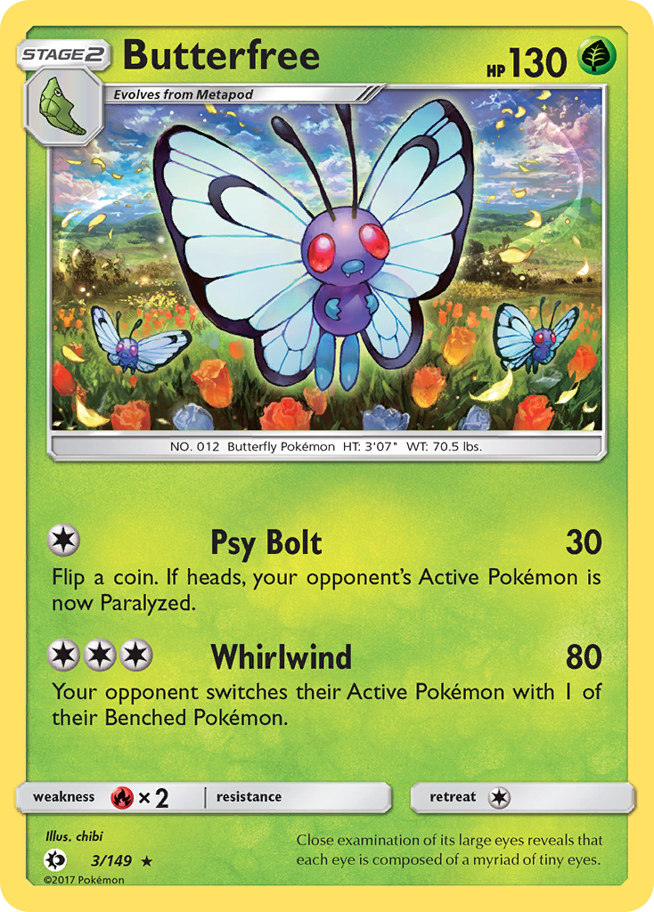 Butterfree (3/149) [Sun & Moon: Base Set] | Exor Games Dartmouth