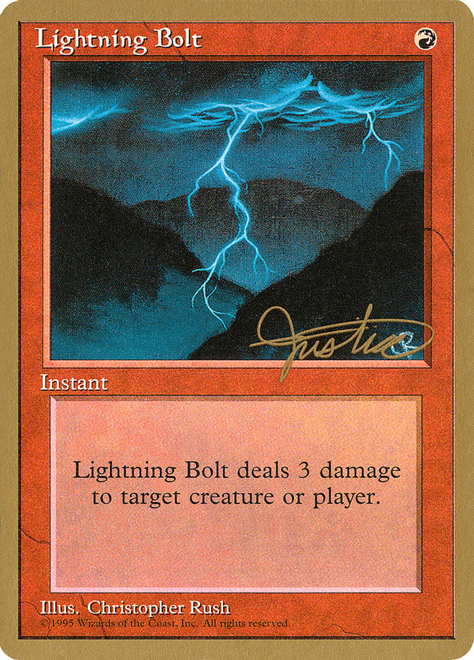 Lightning Bolt (Mark Justice) [Pro Tour Collector Set] | Exor Games Dartmouth