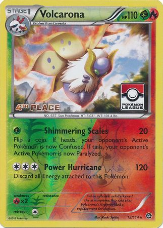 Volcarona (15/114) (League Promo 4th Place) [XY: Steam Siege] | Exor Games Dartmouth