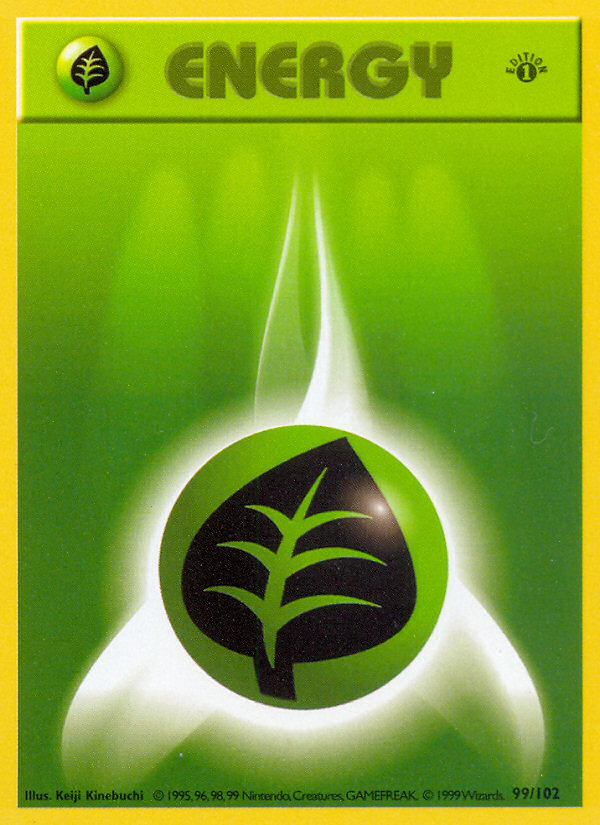 Grass Energy (99/102) (Shadowless) [Base Set 1st Edition] | Exor Games Dartmouth