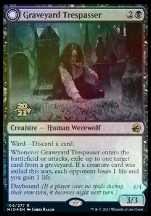 Graveyard Trespasser // Graveyard Glutton [Innistrad: Midnight Hunt Prerelease Promos] | Exor Games Dartmouth