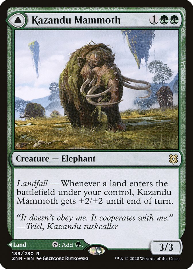 Kazandu Mammoth // Kazandu Valley [Zendikar Rising] | Exor Games Dartmouth