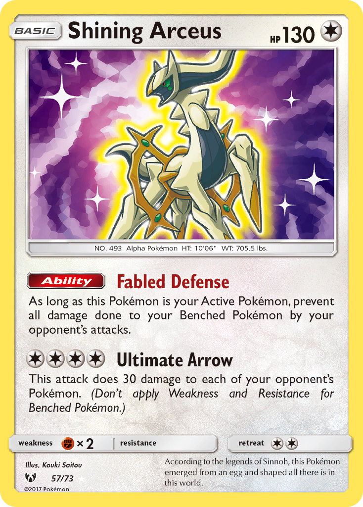 Shining Arceus (57/73) [Sun & Moon: Shining Legends] | Exor Games Dartmouth