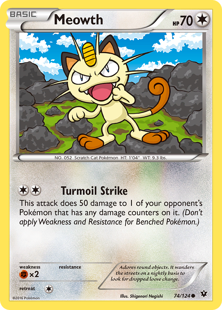 Meowth (74/124) [XY: Fates Collide] | Exor Games Dartmouth