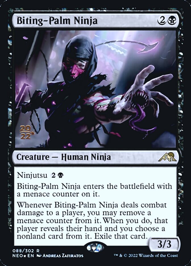 Biting-Palm Ninja [Kamigawa: Neon Dynasty Prerelease Promos] | Exor Games Dartmouth