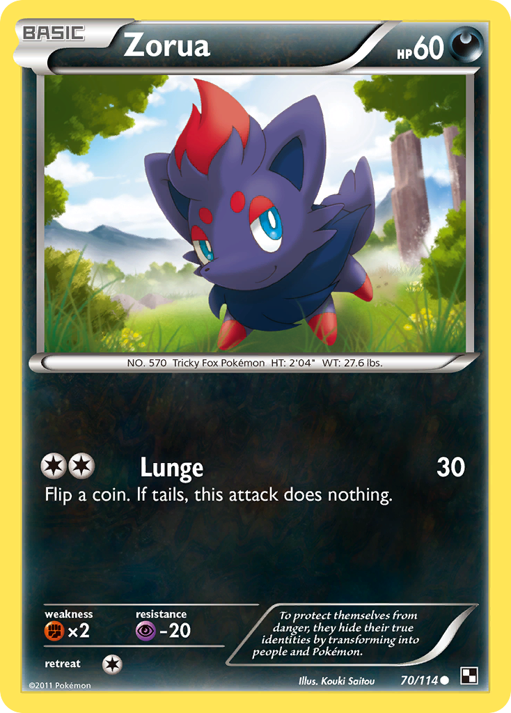 Zorua (70/114) [Black & White: Base Set] | Exor Games Dartmouth