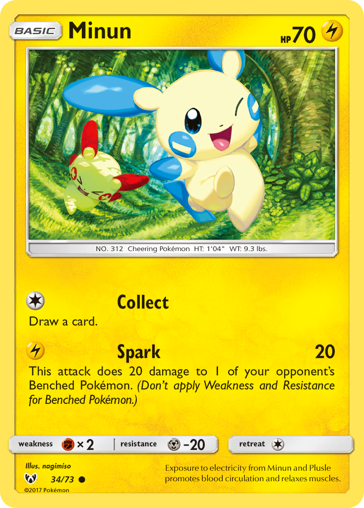 Minun (34/73) [Sun & Moon: Shining Legends] | Exor Games Dartmouth