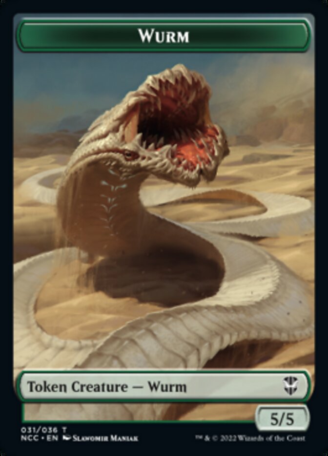 Elf Warrior // Wurm Double-sided Token [Streets of New Capenna Commander Tokens] | Exor Games Dartmouth