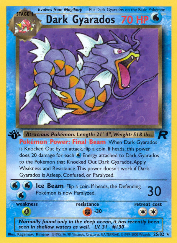 Dark Gyarados (25/82) [Team Rocket 1st Edition] | Exor Games Dartmouth
