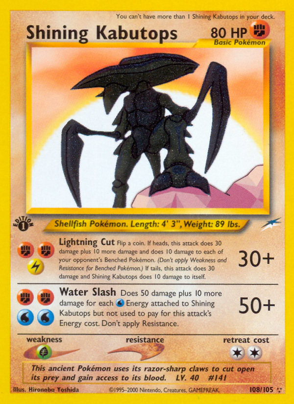 Shining Kabutops (108/105) [Neo Destiny 1st Edition] | Exor Games Dartmouth