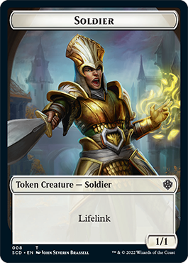 Elf Warrior // Soldier Double-Sided Token [Starter Commander Decks] | Exor Games Dartmouth