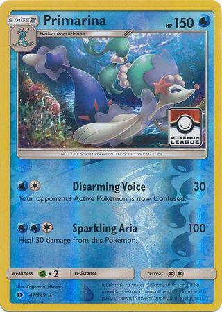 Primarina (41/149) (League Promo) [Sun & Moon: Base Set] | Exor Games Dartmouth