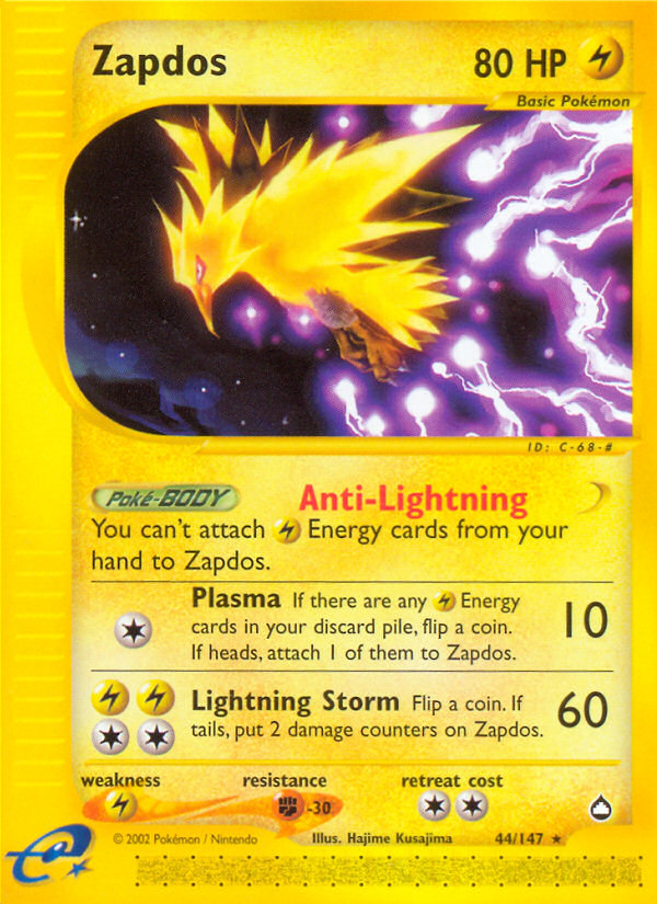 Zapdos (44/147) [Aquapolis] | Exor Games Dartmouth