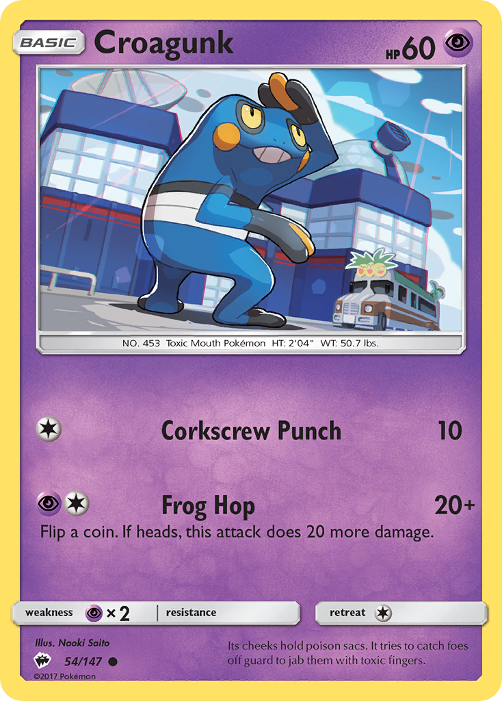 Croagunk (54/147) [Sun & Moon: Burning Shadows] | Exor Games Dartmouth