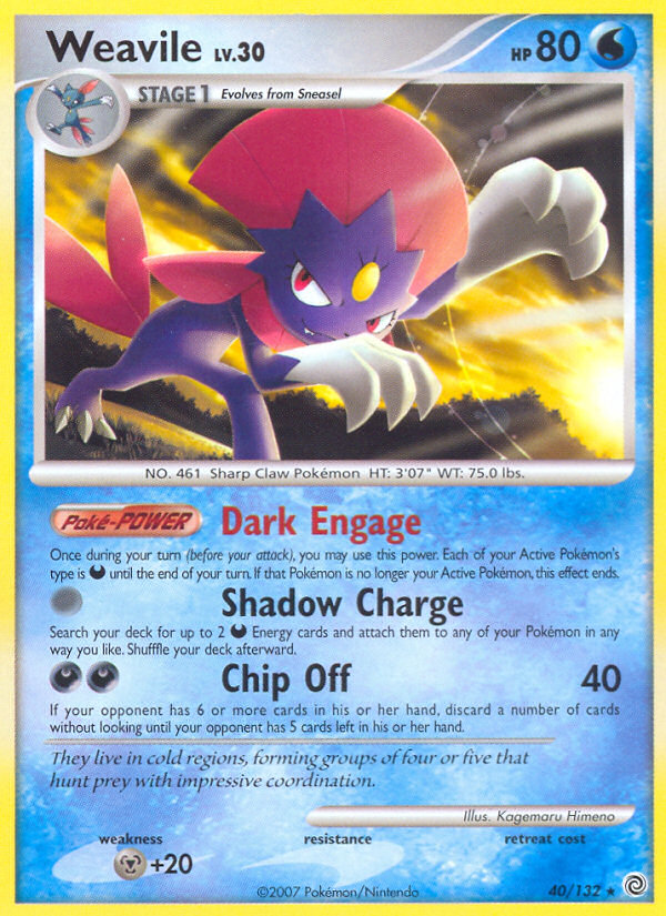 Weavile (40/132) [Diamond & Pearl: Secret Wonders] | Exor Games Dartmouth