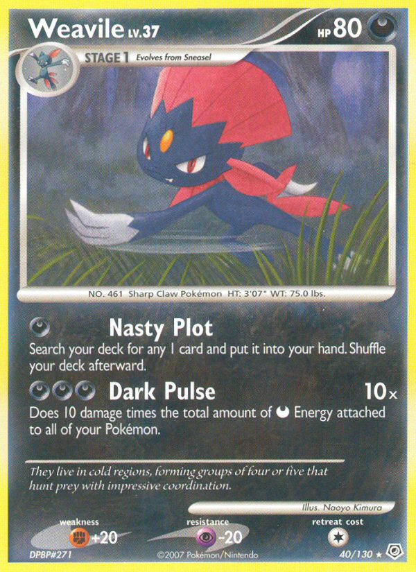 Weavile (40/130) [Diamond & Pearl: Base Set] | Exor Games Dartmouth