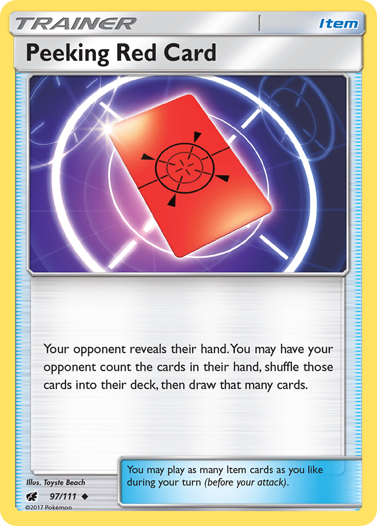 Peeking Red Card (97/111) [Sun & Moon: Crimson Invasion] | Exor Games Dartmouth