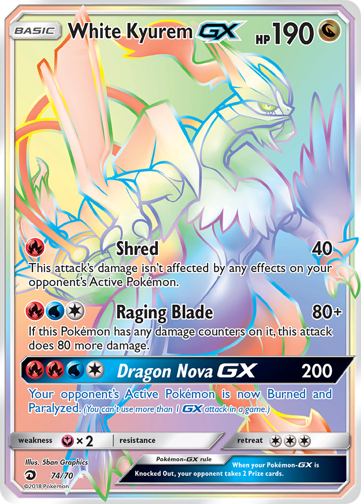 White Kyurem GX (74/70) [Sun & Moon: Dragon Majesty] | Exor Games Dartmouth