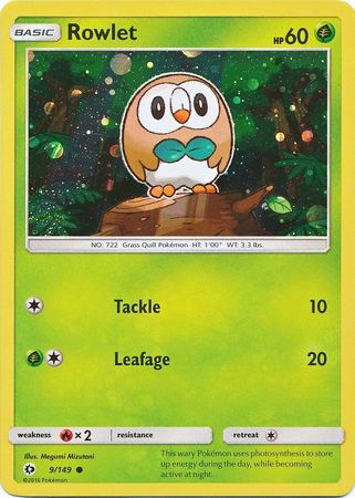 Rowlet (9/149) (Cosmos Holo) [Sun & Moon: Base Set] | Exor Games Dartmouth