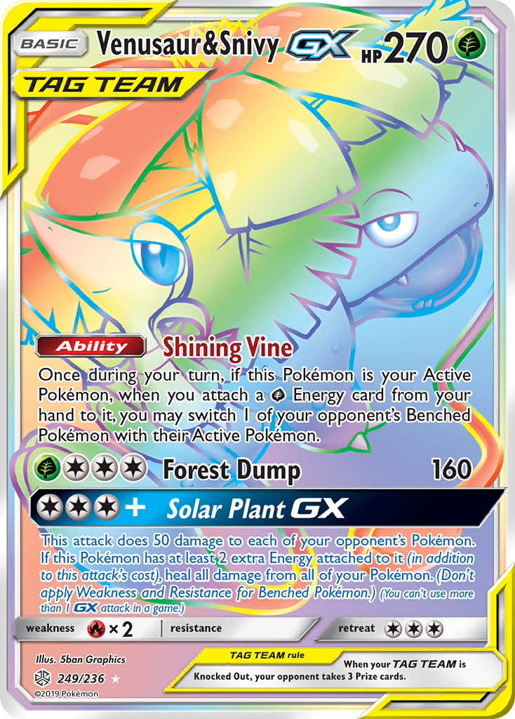 Venusaur & Snivy GX (249/236) [Sun & Moon: Cosmic Eclipse] | Exor Games Dartmouth