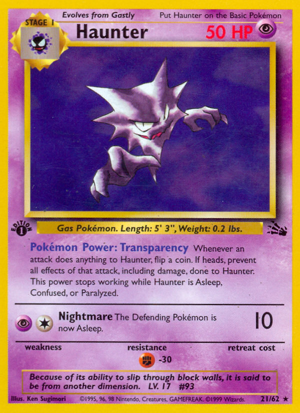 Haunter (21/62) [Fossil 1st Edition] | Exor Games Dartmouth