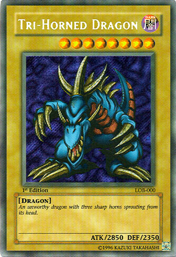 Tri-Horned Dragon [LOB-000] Secret Rare | Exor Games Dartmouth