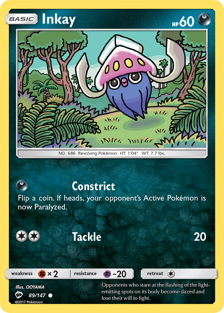 Inkay (89/147) [Sun & Moon: Burning Shadows] | Exor Games Dartmouth