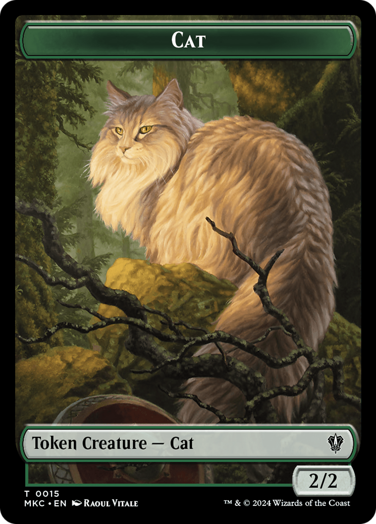 Drake // Cat Double-Sided Token [Murders at Karlov Manor Commander Tokens] | Exor Games Dartmouth