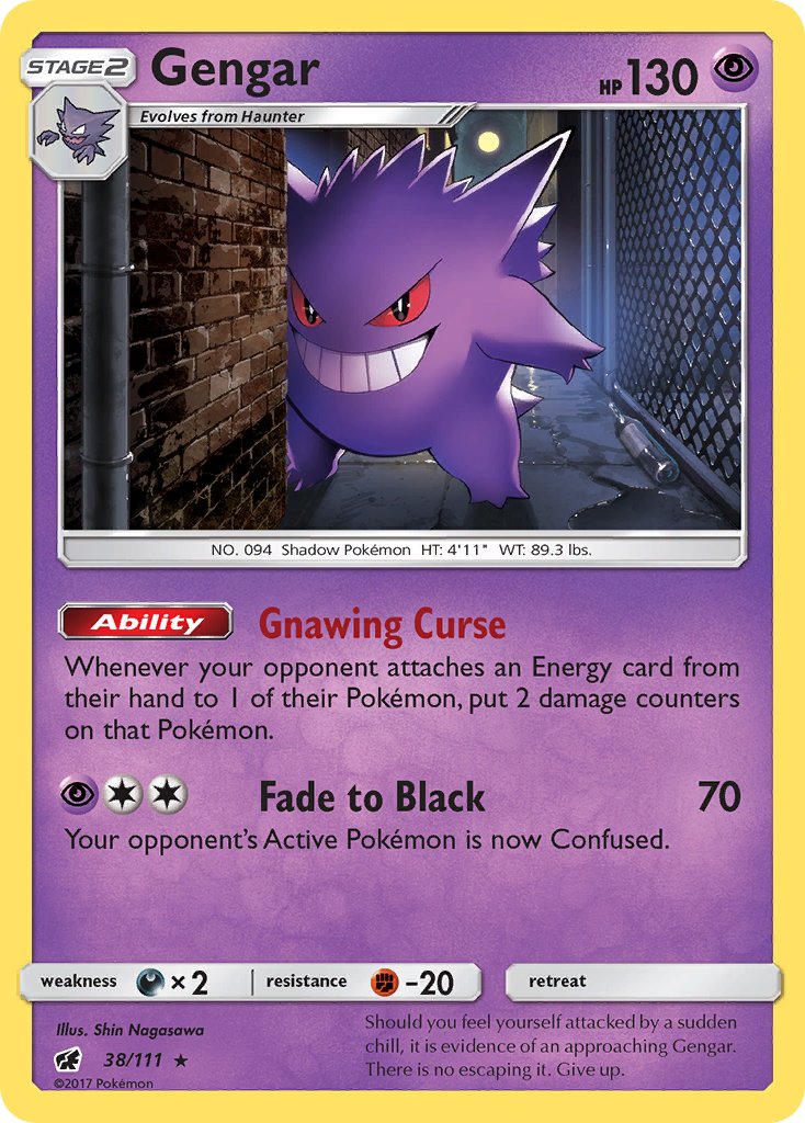 Gengar (38/111) (Prerelease Kit Exclusive) (Theme Deck Exclusive) [Sun & Moon: Crimson Invasion] | Exor Games Dartmouth