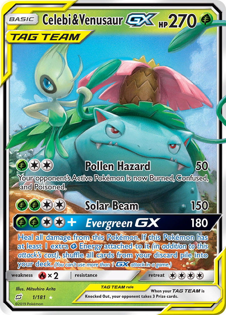 Celebi & Venusaur GX (1/181) [Sun & Moon: Team Up] | Exor Games Dartmouth