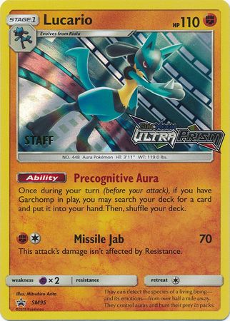 Lucario (SM95) (Staff Prerelease Promo) [Sun & Moon: Black Star Promos] | Exor Games Dartmouth