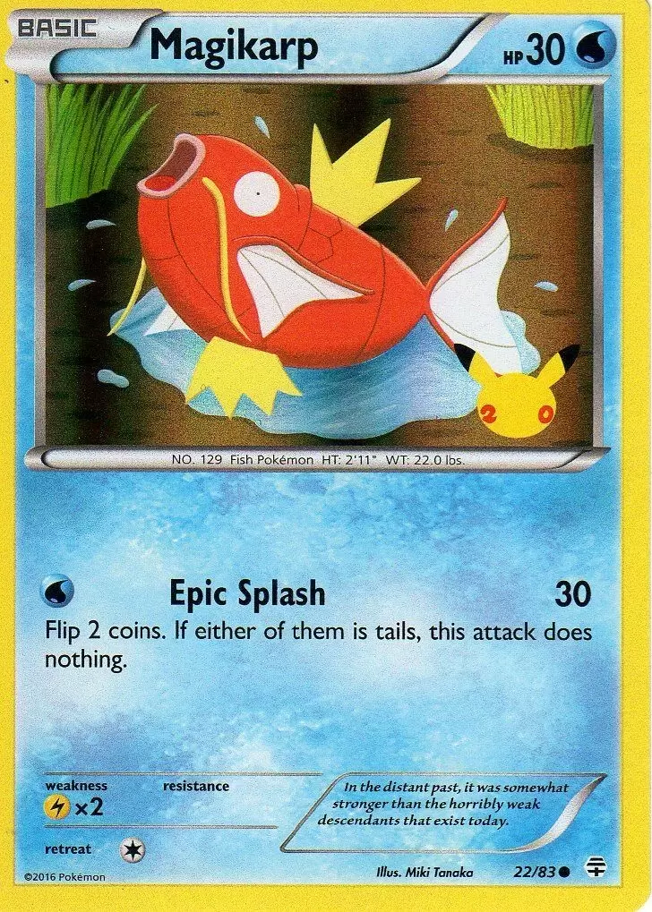 Magikarp (22/83) (20th Anniversary Stamp) [XY: Generations] | Exor Games Dartmouth