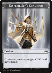 Warrior // Elspeth, Sun's Champion Emblem Double-Sided Token [March of the Machine Commander Tokens] | Exor Games Dartmouth