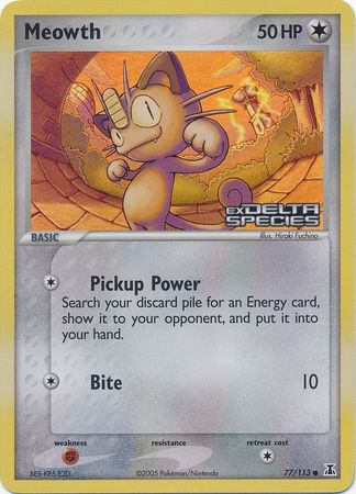 Meowth (77/113) (Stamped) [EX: Delta Species] | Exor Games Dartmouth