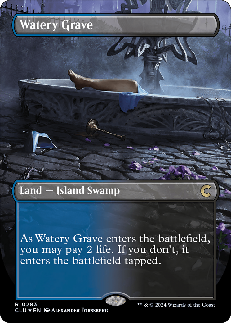 Watery Grave (Borderless) [Ravnica: Clue Edition] | Exor Games Dartmouth