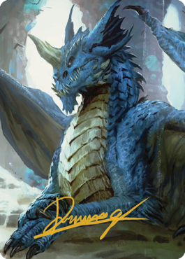 Young Blue Dragon Art Card (Gold-Stamped Signature) [Commander Legends: Battle for Baldur's Gate Art Series] | Exor Games Dartmouth