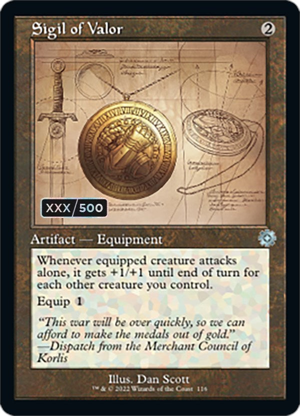 Sigil of Valor (Retro Schematic) (Serial Numbered) [The Brothers' War Retro Artifacts] | Exor Games Dartmouth